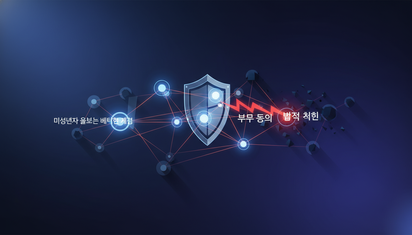 jjfishandchickenchampaign.com - 미성년자 온라인 베팅 계정 부모 동의 없이 생성 시 법적 책임 관련 안내 이미지